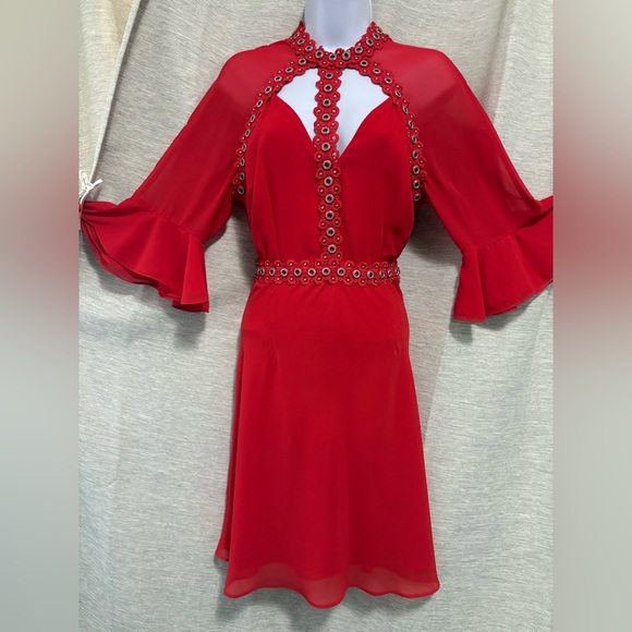 GUESS BY MARCIANO EMBELLISHED CUTOUT MINI DRESS - Picture 11 of 14